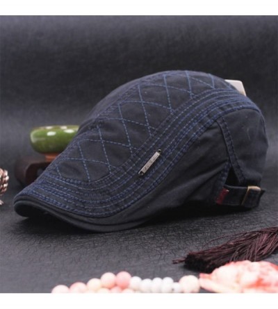 Newsboy Caps Men's Ivy Gatsby Newsboy Driving Hat Beret Cabbie Flat Hunting Cap - Navy Blue - C318MDDZ6DX $10.49