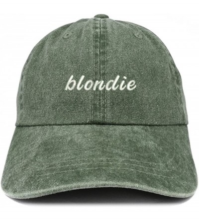 Baseball Caps Blondie Embroidered Washed Cotton Adjustable Cap - Dark Green - C8185LUCH9D $37.08