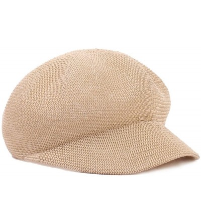 Newsboy Caps Women's Mesh Summer Newsboy Cap Beret Visor Hat - Beige - CE18E78DR9T $14.00