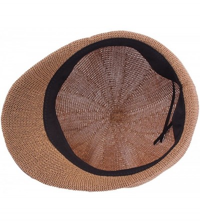 Newsboy Caps Women's Mesh Summer Newsboy Cap Beret Visor Hat - Beige - CE18E78DR9T $14.00