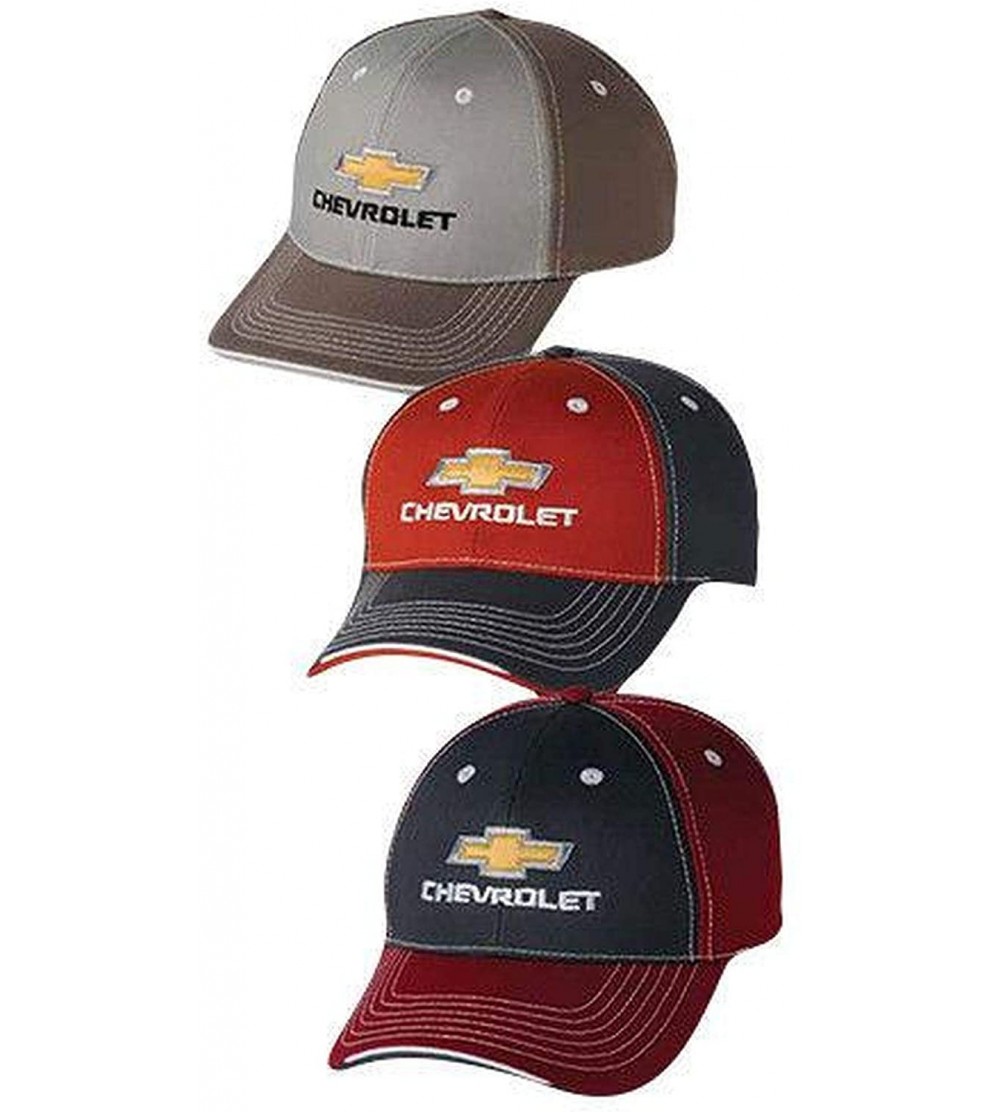 Visors Chevrolet Chevy Gold Bowtie TRI Color Cap HAT - Orange - CU18QZ2GKY6 $31.90