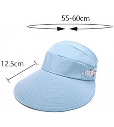 Sun Hats Sun Hats Wide Brim UV Protection Beach Packable Visor Summer Adjustable Cap - Lblue - CW18D7H6C98 $8.06