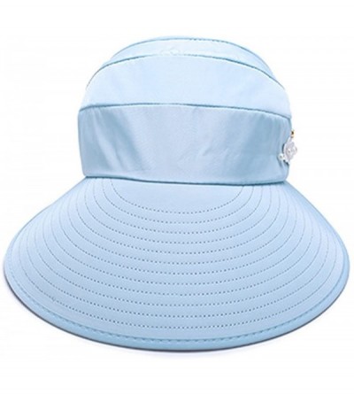 Sun Hats Sun Hats Wide Brim UV Protection Beach Packable Visor Summer Adjustable Cap - Lblue - CW18D7H6C98 $8.06