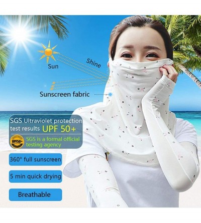 Balaclavas Protection Protective Breathable Lightweight - Floral White - CY18STNHNHK $12.22