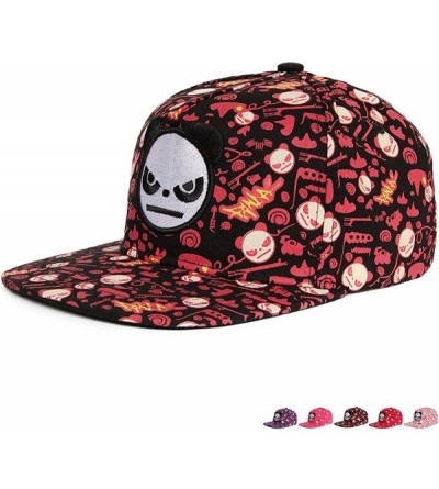 Baseball Caps Unisex Casual Flat Bill Brim Hat Hip Hop Visor Cap Embroidery Panda - Black - CM11YTH1YZR $12.19