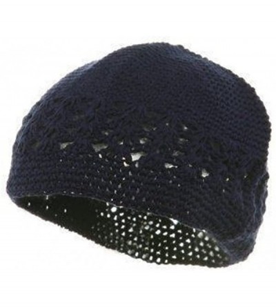 Skullies & Beanies Knitted Head Beanie Hand Crocheted - Navy - CN111HRXM89 $9.27