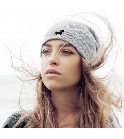 Skullies & Beanies Custom Slouchy Beanie Tennessee Walking Horse Embroidery Cotton - Red - CG12ESMIWQL $15.38