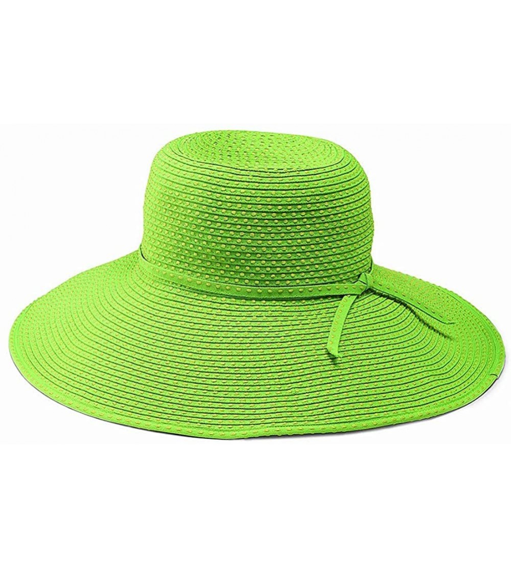 Sun Hats Women's Ribbon Braid Hat With Five-Inch Brim - Lime - CX1172T5DF1 $40.17