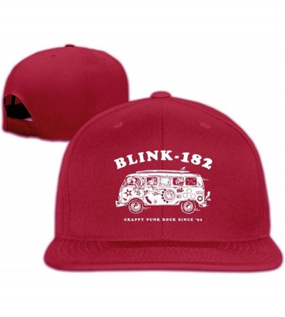Baseball Caps Men's Boys Classic Baseball Cap Blink 182 Adjustable Snapback Hat - Dark Red - CS192S25TQL $30.63