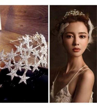 Headbands Bride Wedding Crystal Rhinestone Star Crown Hair Accessories(N432) - 1-star - CB182ESQD6Y $40.42