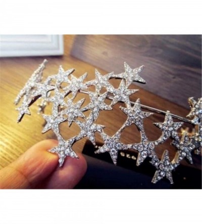 Headbands Bride Wedding Crystal Rhinestone Star Crown Hair Accessories(N432) - 1-star - CB182ESQD6Y $40.42