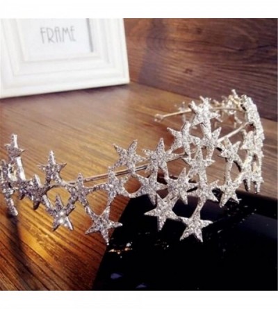 Headbands Bride Wedding Crystal Rhinestone Star Crown Hair Accessories(N432) - 1-star - CB182ESQD6Y $40.42