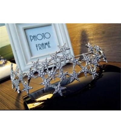 Headbands Bride Wedding Crystal Rhinestone Star Crown Hair Accessories(N432) - 1-star - CB182ESQD6Y $40.42