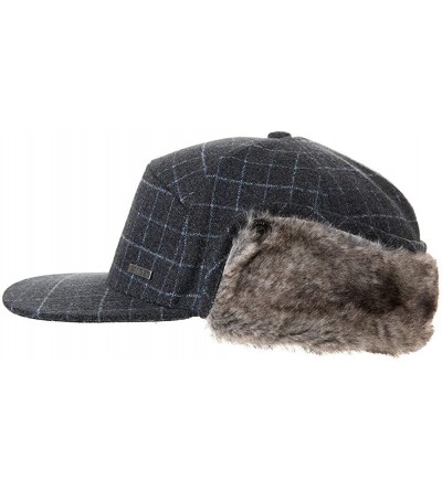 Baseball Caps Mens Womens Winter Wool Baseball Cap with Ear Flaps Faux Fur Earflap Trapper Hunting Hat for Cold Weather - CR1...