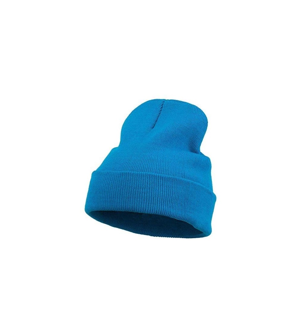 Skullies & Beanies 12 Inch Long Knitted Beanie - Aqua - CU11USND0UD $10.88