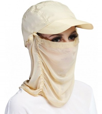 Balaclavas Women's Outdoor Quick Dry UV Protective Balaclavas Outdoor Riding Baseball Cap - Beige - CZ12IG6PXWB $13.69