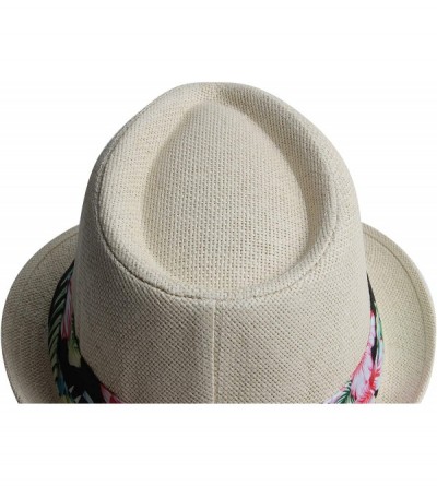 Fedoras Fedora Hats for Men & Women Tribly Short Brim Summer Paper - 06 - Beige - CJ18W4AIYWC $11.16