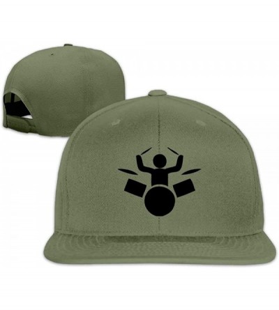 Baseball Caps Drumms Drummer Washed Unisex Adjustable Flat Bill Visor Baseball Hat - Forestgreen - CQ18CD5X82D $12.58