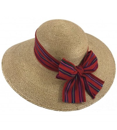 Sun Hats The Original DAMA Lady's Moreno Palm Straw Sun Hat - Cafe W/ Red/Green Bow - CB184NITHA9 $49.24