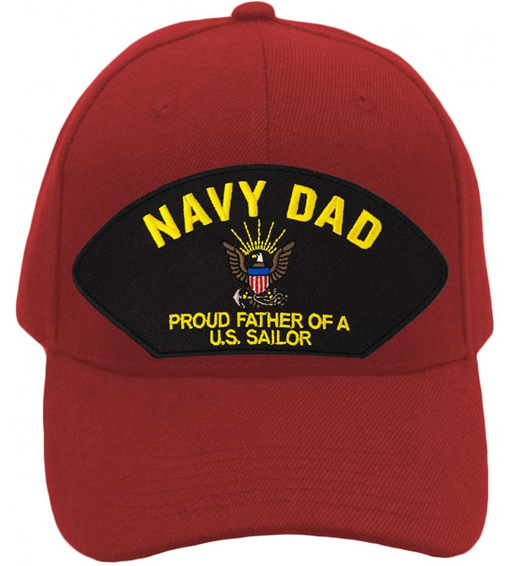 Baseball Caps Navy Dad - Proud Father of a US Sailor Hat/Ballcap Adjustable One Size Fits Most - Red - CX18KR5QIC8 $22.85