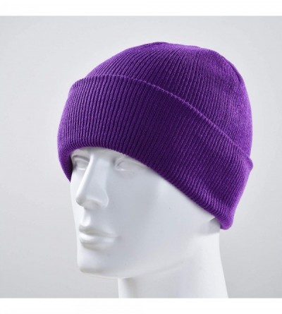 Skullies & Beanies Personalized Stretchy Embroidery Customized Knit Skull Hat Cap for Winter Present - Purple - C418LS2O4QC $...