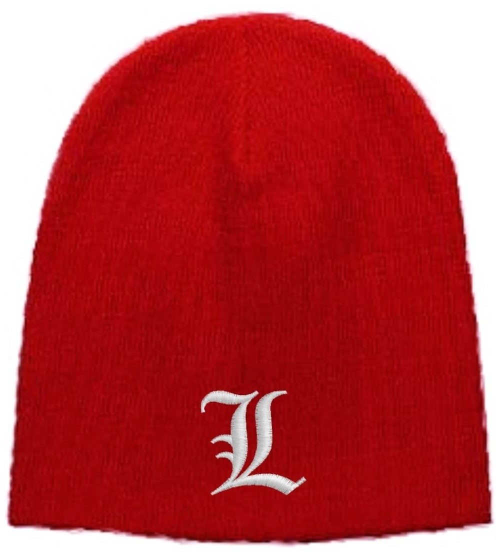 Skullies & Beanies L - Signature Letter Embroidered Skull Cap - Red - CC118W09E31 $16.78