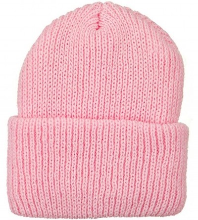 Skullies & Beanies Heavy Weight Watch Cap Beanie - Pink - CL12J6OKSZJ $14.96