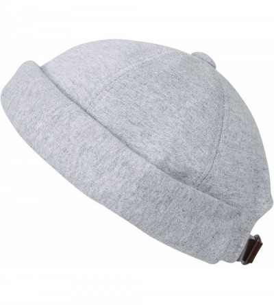 Skullies & Beanies Solid Color Cotton Short Beanie Strap Back Casual Hat Soft Cap - Grey - CF188OWXEA2 $43.99