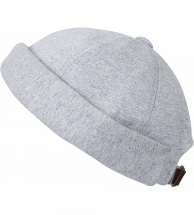 Skullies & Beanies Solid Color Cotton Short Beanie Strap Back Casual Hat Soft Cap - Grey - CF188OWXEA2 $21.71