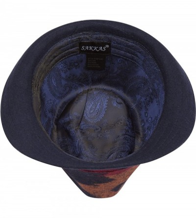 Fedoras Santa Fe Wool Trilby Fedora - Navy - CS11M0LMQM9 $8.99