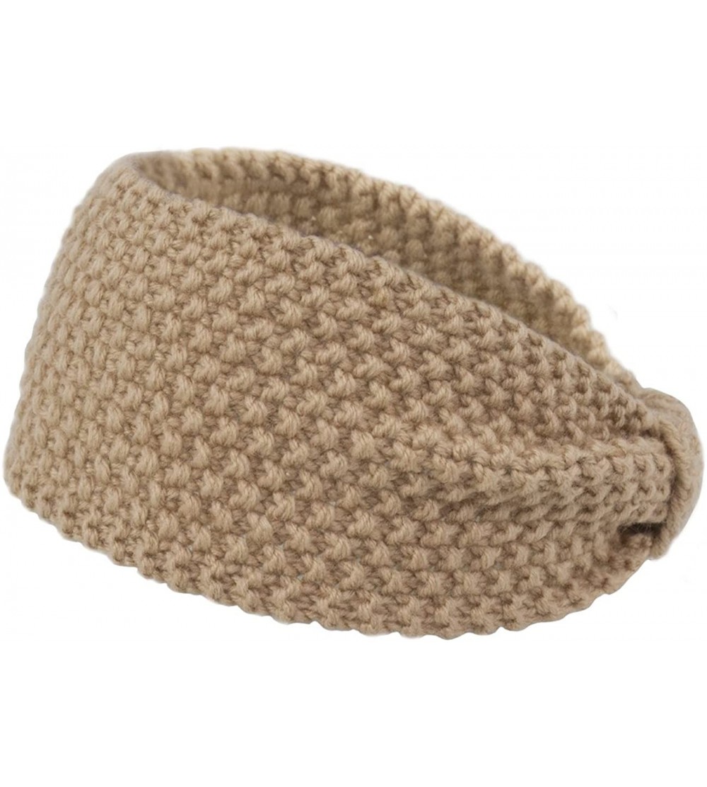 Headbands Women's Winter Knit Headband - Bow - Tan - CA12OCD41SV $10.40