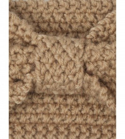 Headbands Women's Winter Knit Headband - Bow - Tan - CA12OCD41SV $10.40