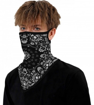 Balaclavas Printed Outdoor Cycling Hanging mask- Sports Mask Ice Silk Neck Cover Hang Ear Triangle Face Mask Tube Scarf - CX1...