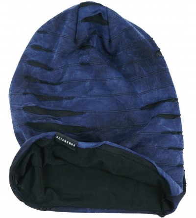 Skullies & Beanies Mens Slouch Beanie Skull Cap Thin Summer Hat - Retro Navy - CU18RWG5S6E $11.25