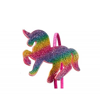 Headbands Swarovski Crystal Hot Pink Rainbow Unicorn Headband - full body unicorn hot pink - CP18KL8A946 $22.97