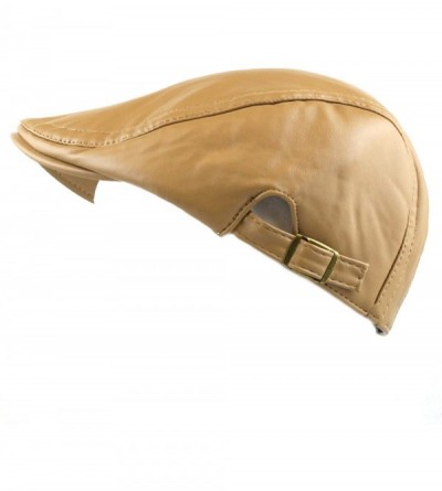 Newsboy Caps Soft Faux Leather Flat Ivy Gatsby Newsboy Driving Hat Cap - Tan - C3128JZBOE5 $10.41