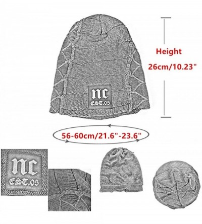 Skullies & Beanies Unisex Baggy Skull Beanies Men's Thick Warm Winter Wool Hat Knitted Caps - 5 - CH18IS0KDMQ $10.21