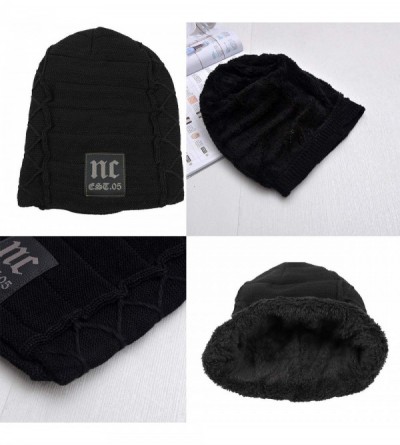 Skullies & Beanies Unisex Baggy Skull Beanies Men's Thick Warm Winter Wool Hat Knitted Caps - 5 - CH18IS0KDMQ $10.21