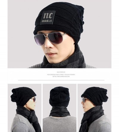 Skullies & Beanies Unisex Baggy Skull Beanies Men's Thick Warm Winter Wool Hat Knitted Caps - 5 - CH18IS0KDMQ $10.21