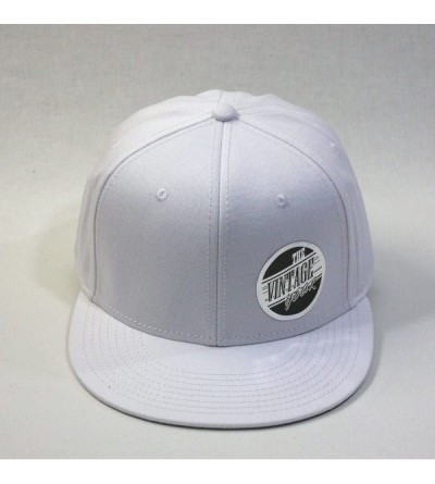 Baseball Caps Premium Plain Cotton Twill Adjustable Flat Bill Snapback Hats Baseball Caps - White - CJ12BIX4K8R $15.18