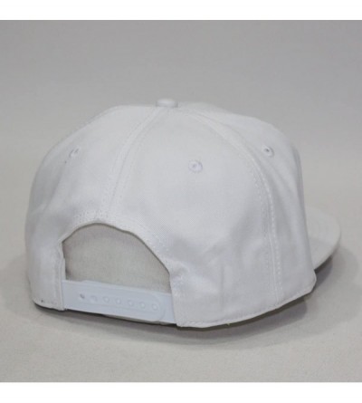Baseball Caps Premium Plain Cotton Twill Adjustable Flat Bill Snapback Hats Baseball Caps - White - CJ12BIX4K8R $15.18