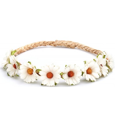 Headbands Daisy Flower Headband Wreath Boho Garland - Perfect for Wedding Festivals- Casual wears & Photography - daisy - CM1...