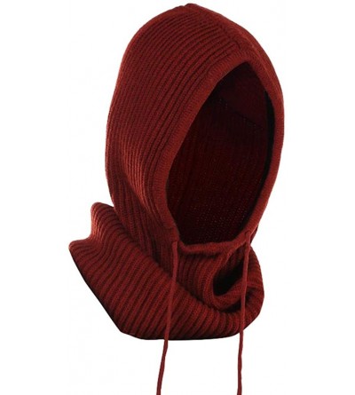 Balaclavas Balaclavas Women Men Cashmere Blending Outdoor Sports Windproof Hat for Winter - Wine - C519225DIEQ $15.22