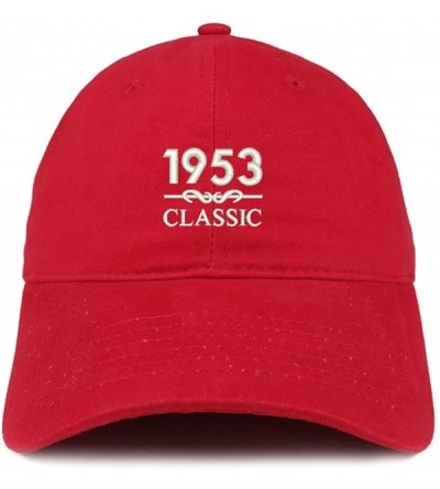 Baseball Caps Classic 1953 Embroidered Retro Soft Cotton Baseball Cap - Red - CY18CO909YU $33.41