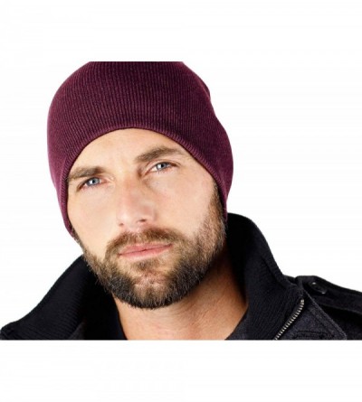 Skullies & Beanies 9" Skull Cap Beanie That Will Fit Your Head Perfect - Maroon - C212NDU1655 $15.98