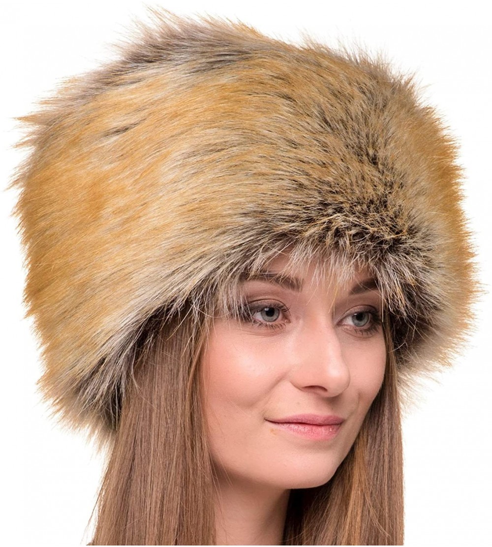 Bomber Hats Russian Faux Fur Hat for Women - Like Real Fur - Comfy Cossack Style - Ginger Fox - CY126AXB96F $20.92