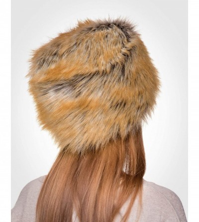 Bomber Hats Russian Faux Fur Hat for Women - Like Real Fur - Comfy Cossack Style - Ginger Fox - CY126AXB96F $20.92