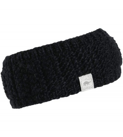 Cold Weather Headbands Women's Shay Fleece Lined Wide Knit Headband - Black - CO125KPYJIF $32.79