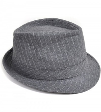 Fedoras Classic Pinstripe Nylon Fedora Hat - Gray - CY116AT0PVF $10.42