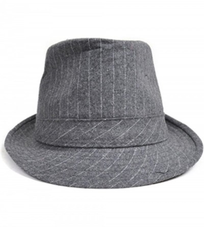 Fedoras Classic Pinstripe Nylon Fedora Hat - Gray - CY116AT0PVF $10.42